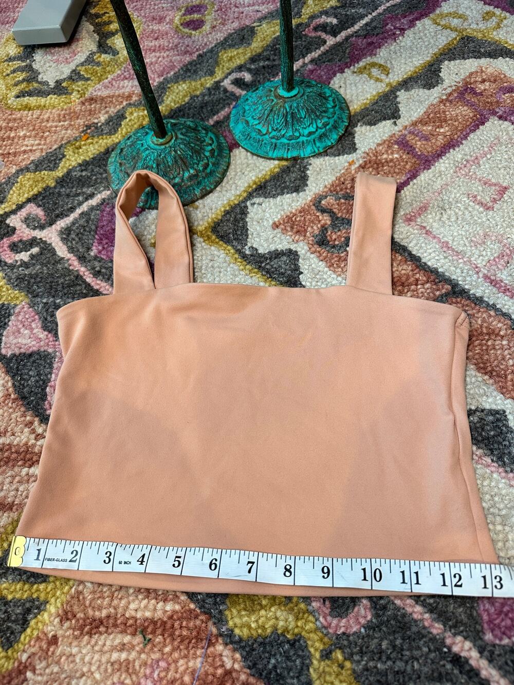 Abercrombie & Fitch Peach Square Neck Cropped Tank Top